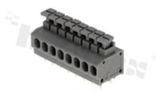 PCB terminal block; pitch 3.81mm; 8-ways; side entry; range wire 1.5mm2 (AWG 20-18); spring-loaded; gray; UL 300V/5A, TUV 250V/10A