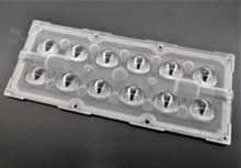 Lens for LED high power; mid power; angle: oval 130 x 150 degrees ; Number of LEDs: 12; Dimensions: 168.78x68.18mm; Height: 9.44mm; material: silicone; Fastening: screw