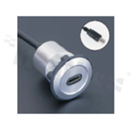 USBC3.1 socket; female; mounting hole 22mm; USBC2.0 male plug connection; cable length 100cm; silver; aluminum alloy.