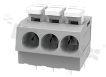 PCB terminal block; pitch 5.00mm; 3-ways; range wire 2.5mm2 (AWG 20-12); spring-loaded; gray; UL 300V/12A