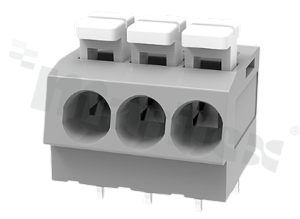 PCB terminal block; pitch 5.00mm; 3-ways; range wire 2.5mm2 (AWG 20-12); spring-loaded; gray; UL 300V/12A