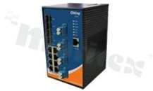 Switch przemysłowy Gigabit; zarządzalny; 8 portów 10/100/1000Base-T(X) RJ45; 4 porty 100/1000Base-X SFP; Fiber bypass; światłowód jednomodowy; temp. pracy -40+70 st.C; zasilanie redundantne 12...48VDC; montaż na szynie DIN