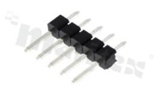 Listwa stykowa do PCB; w rastrze 2.54mm; 1x5 styków; montaż: THT; męska; prosta; jednorzędowe