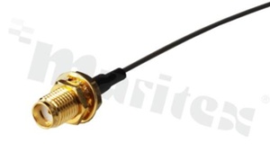 Kabel antenowy; koncentryczny RG1.13; dł. 20cm; zakończony gniazdem żeńskim SMA prostym