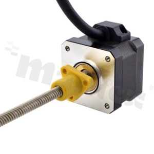 Silnik; krokowy, liniowy; dwubiegunowy; kąt kroku 1.8 st.; trzymający moment obrotowy 0.3Nm; 1.5A; 1.7ohm; 2.5mH; 4 przewody; 42x42x34mm