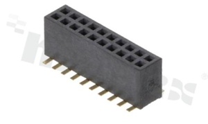 Pin Header; pitch 1.27mm; 2x10 pins; assembly: SMD; female; straight; double row; pick&place pad