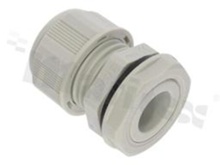 Cabel gland PG11; nylon; PG11 5-10mm; grey; Flat O-ring; with lock nut