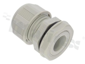 Cabel gland PG11; nylon; PG11 5-10mm; grey; Flat O-ring; with lock nut