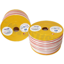 Przewód pojedynczy LGY/H05V-K; z wielodrutową miedzianą żyłą; biały/czerwony; przekrój 1.50mm2; AWG 16; 500V; -40+105 st.C; 100m.