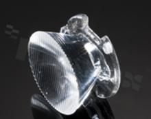 Lens for LED high power; angle: Oval 47 x 8 degrees FWHM; Number of LEDs: 1; Dimensions: round 26mm; Height: 15mm; meterial: PMMA; Fastening: tape; pin