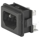 Gniazdo zasilające IEC C14; męskie, proste; montaż: do panela, zatrzaskowe; konektory 4,8x0,8mm; IP40; 10A/250VAC