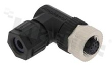 Wtyk M12; kodowanie A; 10-stykowy; żeński; 1.5A; kątowy; na kabel; lutowany; IP68