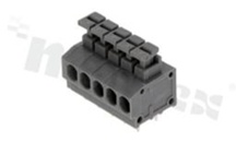 Listwa zaciskowa do PCB; w rastrze 3.81mm; 5-torowa; poziome wejście przewodu; na przewód 1.5mm2 (AWG 20-18); ze stykiem sprężynowym; szara; UL 300V/5A, IEC 250V/10A