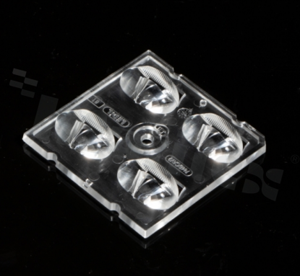 Lens C17446_STRADA-2X2-LN1, beam angle street M-Class EN13201, dimensions: 50 x 50 mm, height 7.1mm, material: PMMA mounting method: glue, pin, screw