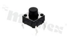 Przełącznik Tact Switch; THT; wymiary korpusu 6.0x6.0; h=6mm; pionowy; o sile nacisku 160gf; przycisk okrągły