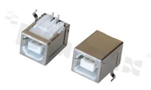 Socket USB 1xB; angled; white insulator