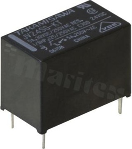 Przekaźnik elektromagnetyczny; prąd znamionowy 5A; napięcie cewki 24VDC; pojedynczy styk zwierny (1A); 5A/30VDC; 5A/250VAC
