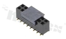 Pin Header; pitch 2.54mm; 2x8 pins; assembly: SMD; female; straight; single row