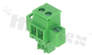 Pluggable terminal block; 3.81mm pitch; 2-ways; female; for wire 1.50mm2(28-16AWG); wire insertion direction 90° to plug-in direction;with fixed screws; p.bronze contacts; brass cage; UL 300V/10A