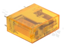 Electromagnetic relay; contact rating current 10A; coil voltage 230VAC; 1 changeover contact (1C); coil power 1.2VA; 10A/250VAC,10A/24VDC; mounting: PCB, socket