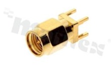 SMA male jack; straight; 50 Ohm; for PCB