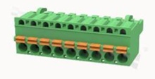 Pluggable terminal block; 5.00mm pitch; 9-ways; female; for wire 2.50mm2 (26-12AWG); wire insertion direction same as plug-in direction; p.bronze contacts; spring clamp; brass cage; UL 300/10A TUV 320/20A