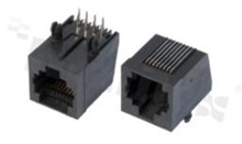 Socket RJ45; 8-contacts; THT; side entry; size 8; 6u" Au