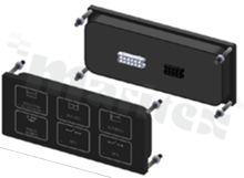 Panel piezoelektryczny CRUZO; 2x3 pozycji; szklany front; rozwiązanie przeznaczone do pełnej personalizacji produktu.