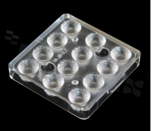 Lens for high power; mid power; angle: 64 degrees FWHM ; Number of LEDs: 12; Dimensions: 50x50mm; Height: 4.79mm; material: PMMA; Fastening: screw