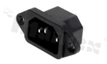 Connector: AC supply; male; straight; for panel-screw; terminals 4.8x0.8mm; 10A/250VAC