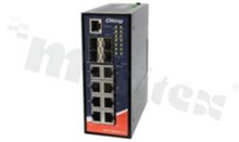 Managed Gigabit PoE Ethernet switch with 8x10/100/1000Base-T(X) P.S.E. ports and 4x100/1000Base-X SFP; operating temperature -40+75 deg.C; supply 50/57V DC; DIN; Slim