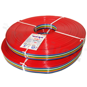 Przewód wstążkowy TLWY; z dziesięcioma miedzianymi żyłami; przekrój 1.00mm2; AWG 17; 500V; -40+105 st.C; 25m.
