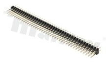 Listwa stykowa do PCB; w rastrze 2.54mm; 2x40 styków; montaż: THT; męska; prosta; dwurzędowa
