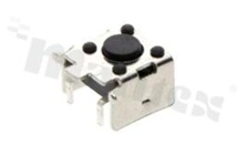Przełącznik Tact Switch; SMD; wymiary korpusu 7.5x7.1; h=4.3mm; kątowy; o sile nacisku 180gf; przycisk okrągły