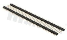 Listwa stykowa do PCB; w rastrze 2.54mm; 1x40 styków; montaż THT; męska; prosta; jednorzędowe; 2-poziomowa; 3.0/15.0/3.0mm