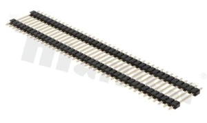 Listwa stykowa do PCB; w rastrze 2.54mm; 1x40 styków; montaż THT; męska; prosta; jednorzędowe; 2-poziomowa; 3.0/15.0/3.0mm