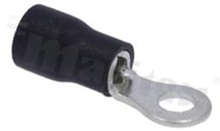 Ring terminal; M4; for wire 2.5-4mm2; tinned brass; isolated black; Imax - 37A