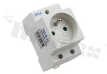 Modular socket for Din-rail; grounded; for wire 1,5-2,5mm2; 250V/16A