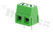 Listwa zaciskowa do PCB; w rastrze 5.00mm; 2-torowa; pionowa; na przewód 2.50mm2 (AWG 26-14); ze śrubami na wkrętak płaski; z ruchomą osłoną przewodu; klatka mosiężna; zielona; UL 300V/12A, TUV 250V/15A