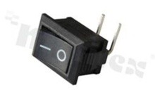 Miniaturowy przełącznik typu Rocker; jednobiegowy; 2-pozycyjny; 19.2x13mm; konektory SPDT; przycisk czarny; 6A/250V