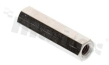 Spacer sleeve; brass; nickel-plated; hexagonal; internal-internal thread; M3; L: 20mm; L1: 10mm; key SW5