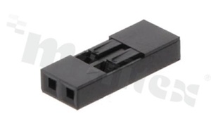 Korpus listwy; w rastrze 2.54mm; 1x2 styków; montaż: do przewodów; żeńska; jednorzędowe