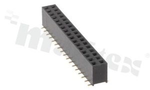 Pin Header; pitch 2.54mm; 2x17 pins; assembly: SMD; female; straight; double row