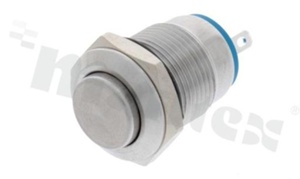 Push button switch; monostable; 12mm; solder terminals; stainless steel; IP65