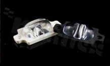 Soczewka do diod LED COB; kąt rozsyłu: asymetryczny ; ilość diod: 1; rozmiar: 67x35mm; wysokość: 17.13mm; rodzaj materiału: silikon; sposób mocowania: śruby; ramka