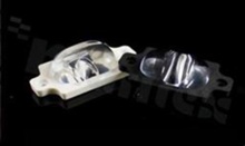 Lens for LED COB; angle: asymmetric; Number of LEDs: 1; Dimensions: 67x35mm; Height: 17.13mm; material: silicone; Fastening: screw; frame