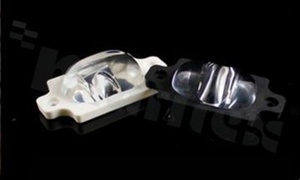 Lens for LED COB; angle: asymmetric; Number of LEDs: 1; Dimensions: 67x35mm; Height: 17.13mm; material: silicone; Fastening: screw; frame