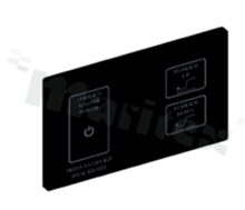 Panel piezoelektryczny TRIO; 3 pozycje; aluminiowy front; rozwiązanie przeznaczone do pełnej personalizacji produktu.