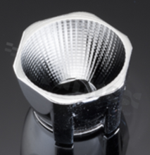 Reflector for LED high power; mid power; angle: 25 to 36 degrees FWHM; Number of LEDs: 1; Dimensions: 22x22mm; Height: 13.7mm; meterial: PC; Fastening: tape