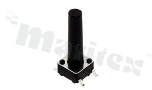 Przełącznik Tact Switch; SMD; wymiary korpusu 6.0x6.0; h=18.0mm; pionowy; o sile nacisku 250gf; przycisk okrągły